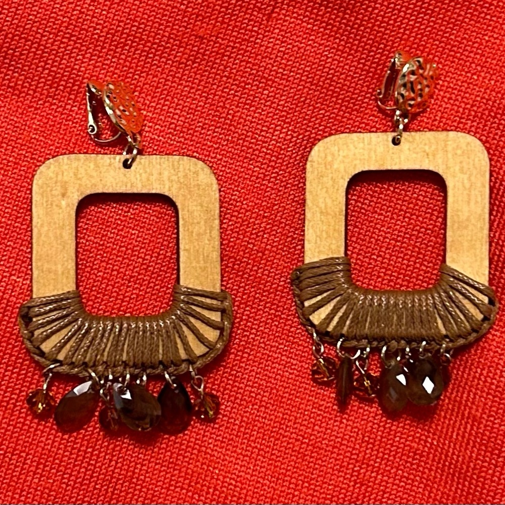 Wooden fashion earrings